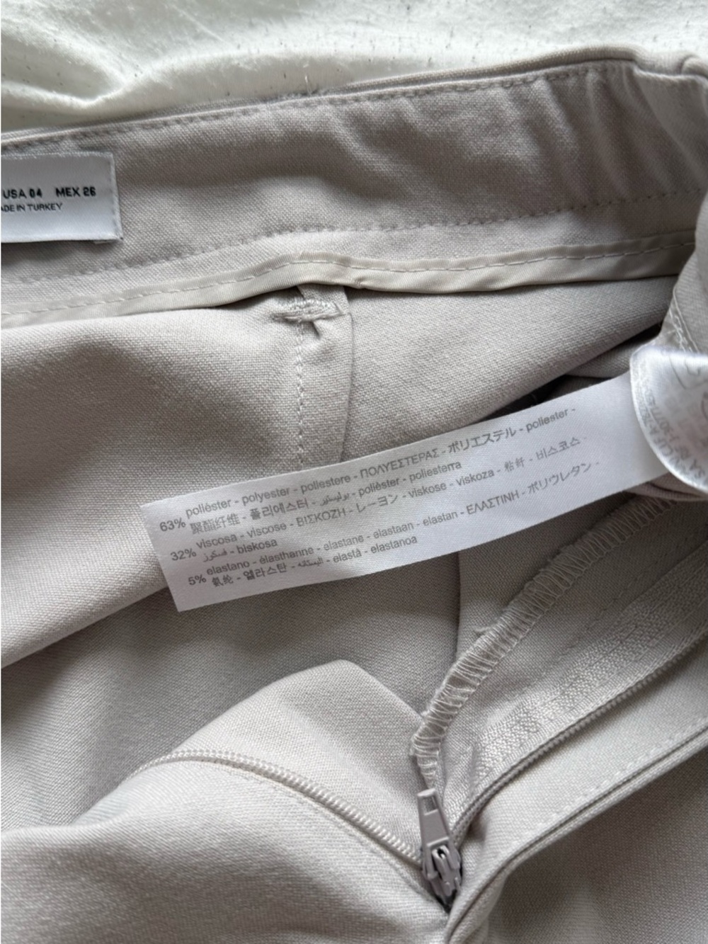 Bershka Cream High-Waist Wide Leg Pants - Picture 4 of 5